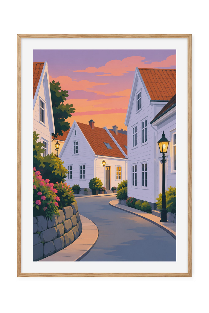 Stavanger – Kveld i trehusgata