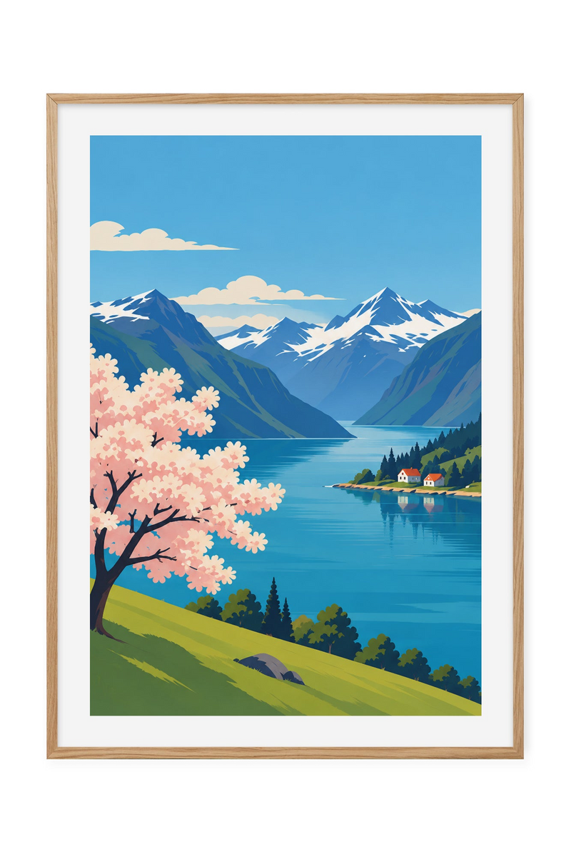 Vår ved fjorden – Rosa blomstring